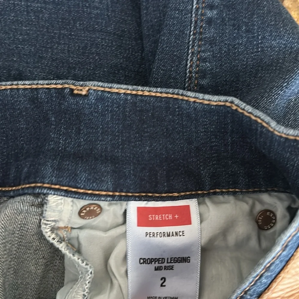 Express Stretch+ Performance Cropped Legging Mid Rise Size 2 - Picture 3 of 4
